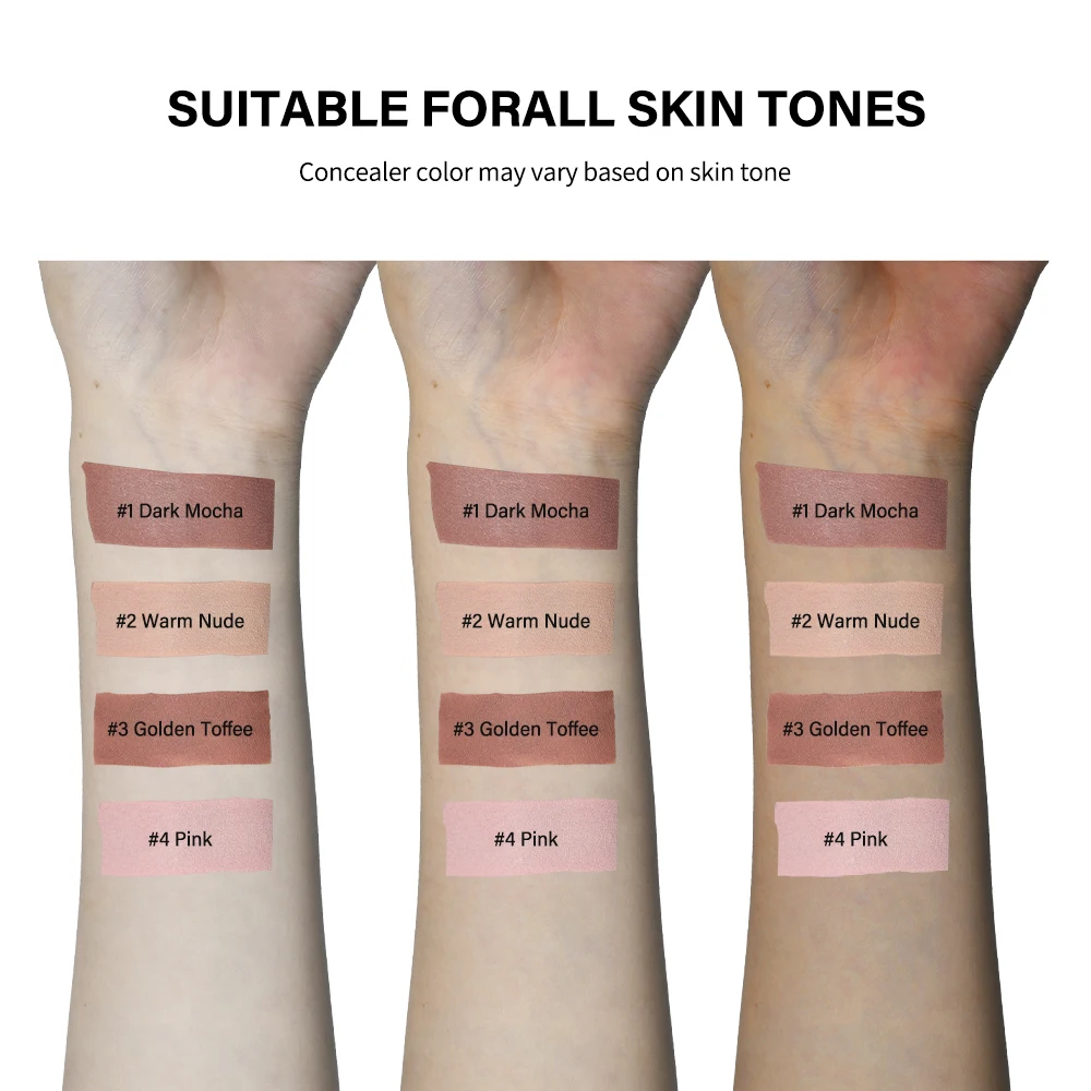 4 色アイブライトニングコンシーラー & 輪郭フルカバレッジにきびスポットくま輪郭コンシーラー女性のためのアイメイクアップ製品