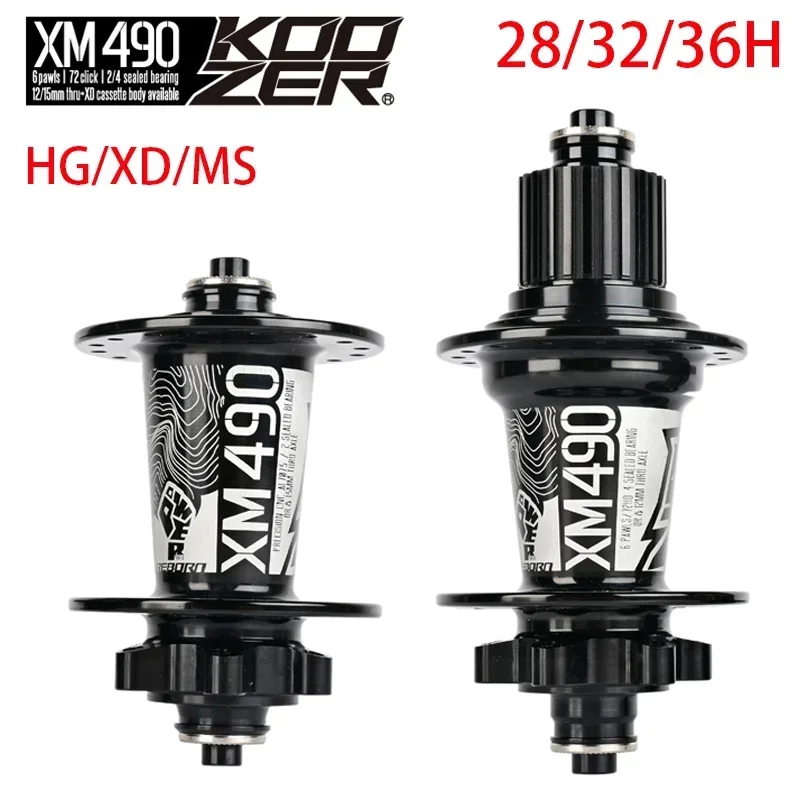 

Koozer XM490 Hubs 4 Bearing MTB Mountain Bike Hub Front Rear QR or Thru 28/32/36 Holes Disc Brake Bicycle Hub 8 9 10 11 12Speed