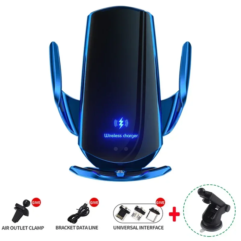 Vikefon 15W Auto Magnetische Draadloze Oplader Automatische Auto Mount Telefoon Houder Voor Iphone Samsung Infrarood Inductie Snel Opladen