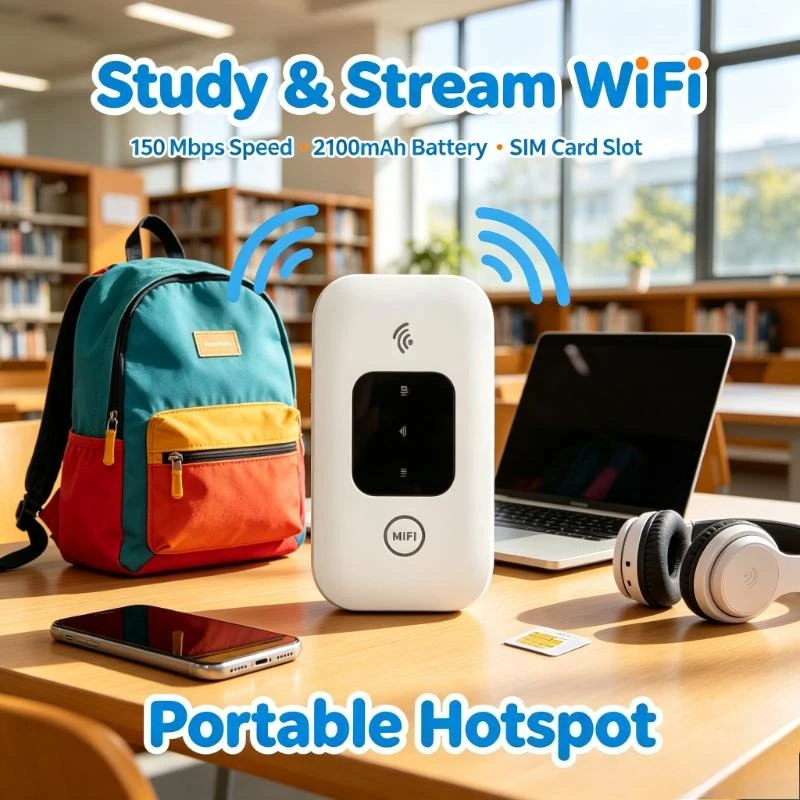 4G Lte Router Wireless Wifi 2100mAh Mobile Hotspot with SIM Card Slot Hotspot Pocket WIFI 150mbps for Outdoor Home Office Travel