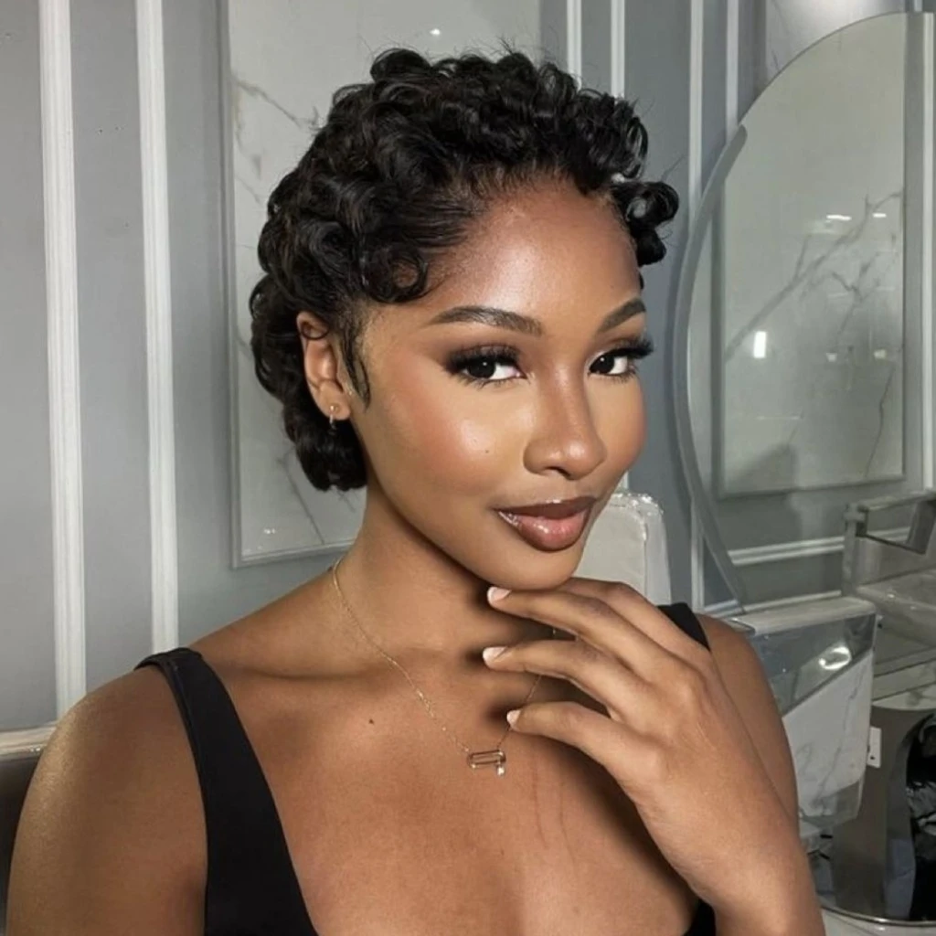

13×4 Lace Front Human Hair Wig Short Pixie Cut Wig for Black Women Bazilian Remy Hair Glueless 100% Human Hair Wigs Loose Wave