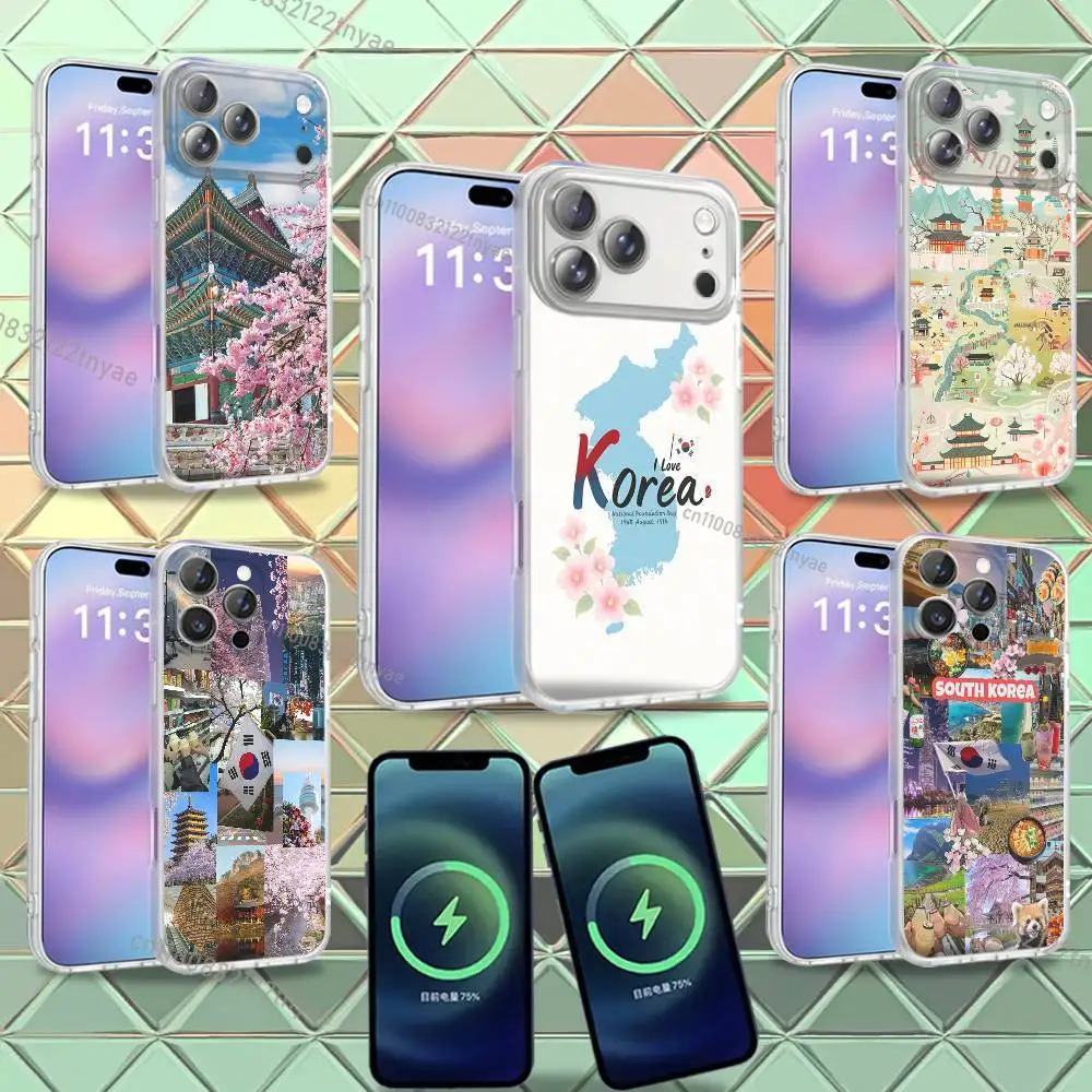 

South Korea SEOUL Travel Phone Case For iPhone 16,14,11,17,13,15,12,Air,Plus,Pro,Max,E,Mini Frosted for MagSafe Magnetic