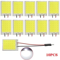 Panel Interior de luces LED COB para coche, Bombilla de lámpara, Panel de luz de techo, 2/4/10 piezas, 18/24/48 SMD, T10, 4W, 12V