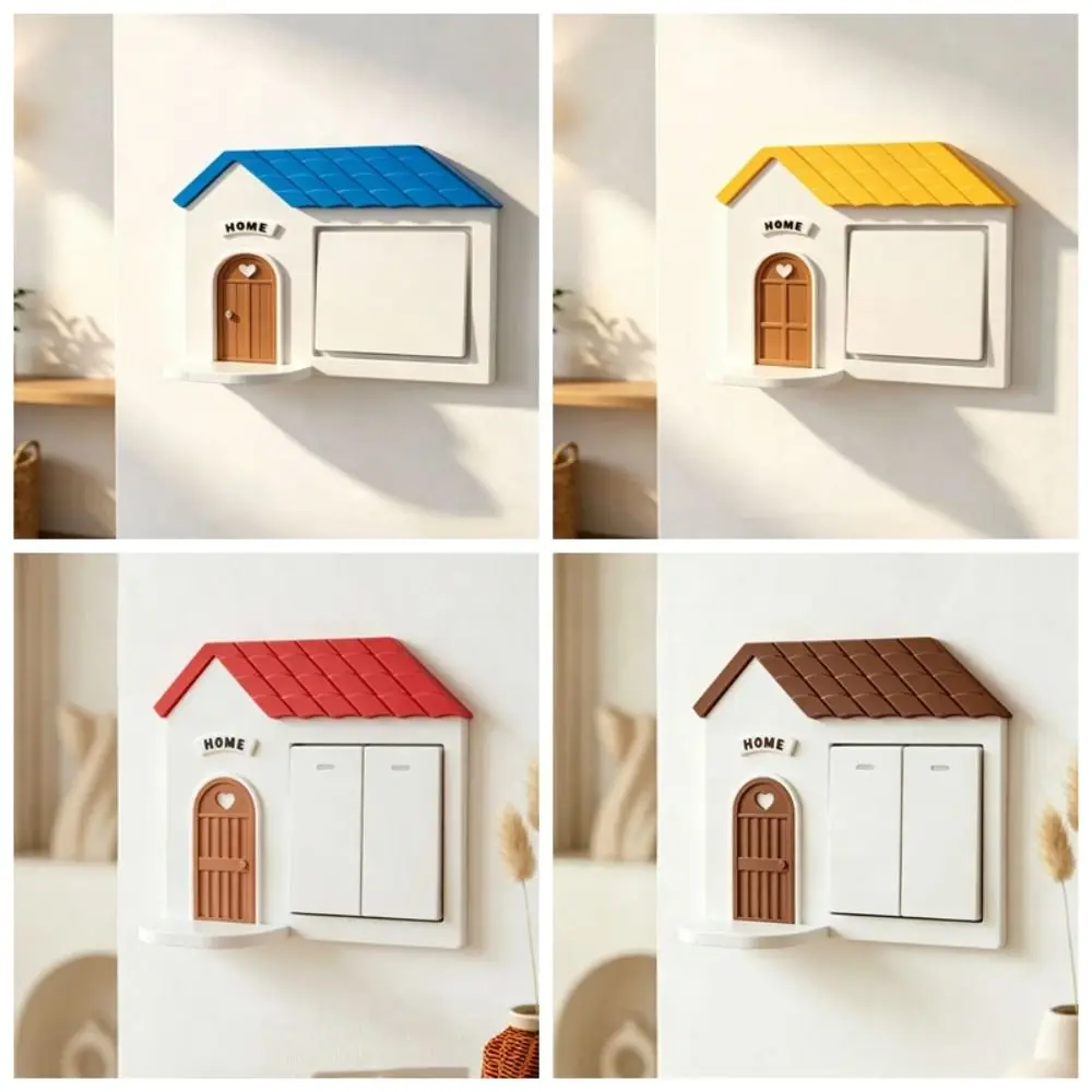 Self-Adhesive 3D Dog Wall Decals Decorations Resin Socket Sticker Funny Cute Animal Wall Switch Stickers Entrance Decoration