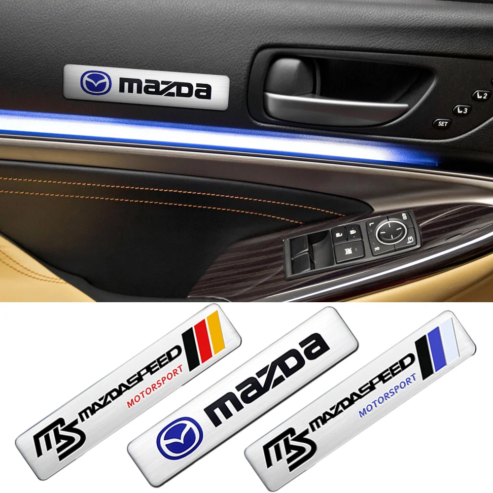 3D Aluminum Car Tail Trunk Body Decoration Sticker AUTO Emblem For Mazda 2 3 5 6 7 Axela Atenza Speed Demio MPS Miata RX7 RX8 MS