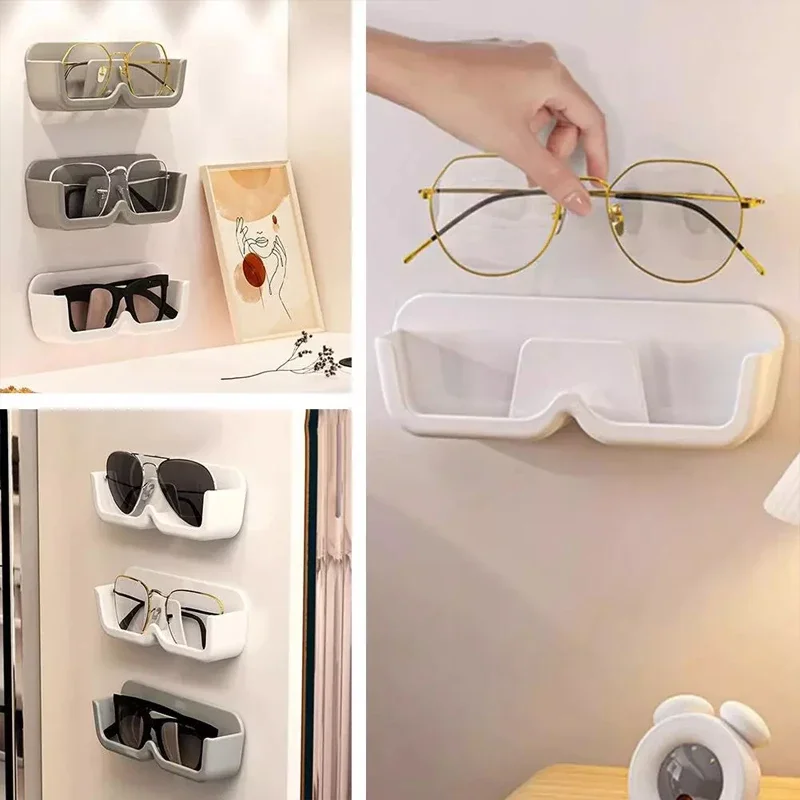 

2024 New Wall-mounted Glasses Storage Holder Fashion Myopia Reading Glasses Sunglasses Display Stand Plastic Glasses Organizer