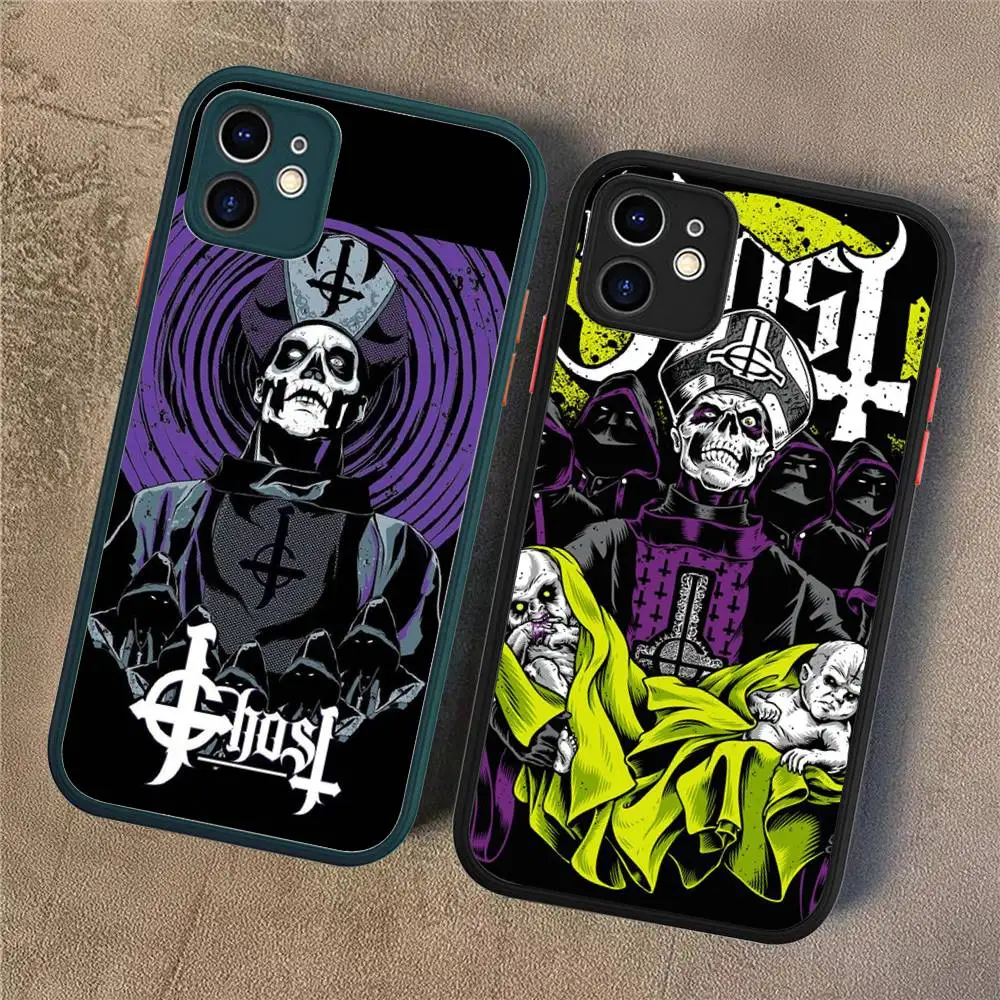 

Classic Metal Band G-Ghost Phone Case For IPhone 11 12 13 14 15 16 Pro Plus X XS MAX Matte Bumper Shockproof Cover