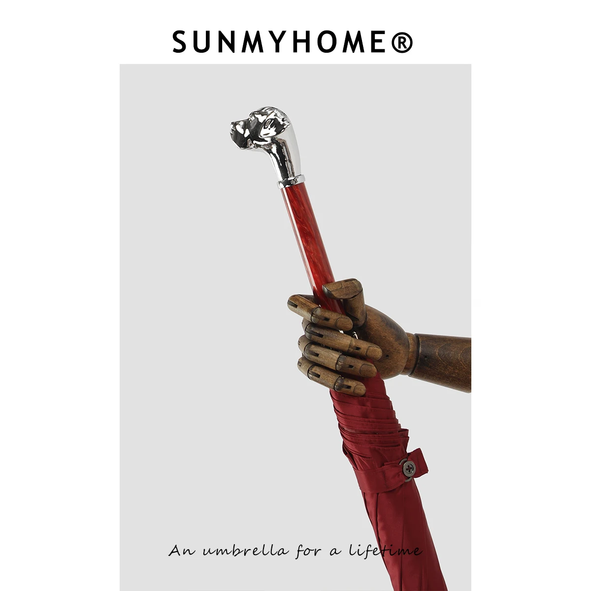 

Luxury Long-handle Umbrellas Retro Dog Head Handle Men Business Sunny Umbrella Outdoor Large Windproof Parasol Gentleman Gifts