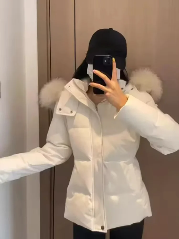 Korean New Winter Jacket Women Parkas Faux Fur Collar Hooded Outwear Female Down Cotton Jacket Parka Ladies