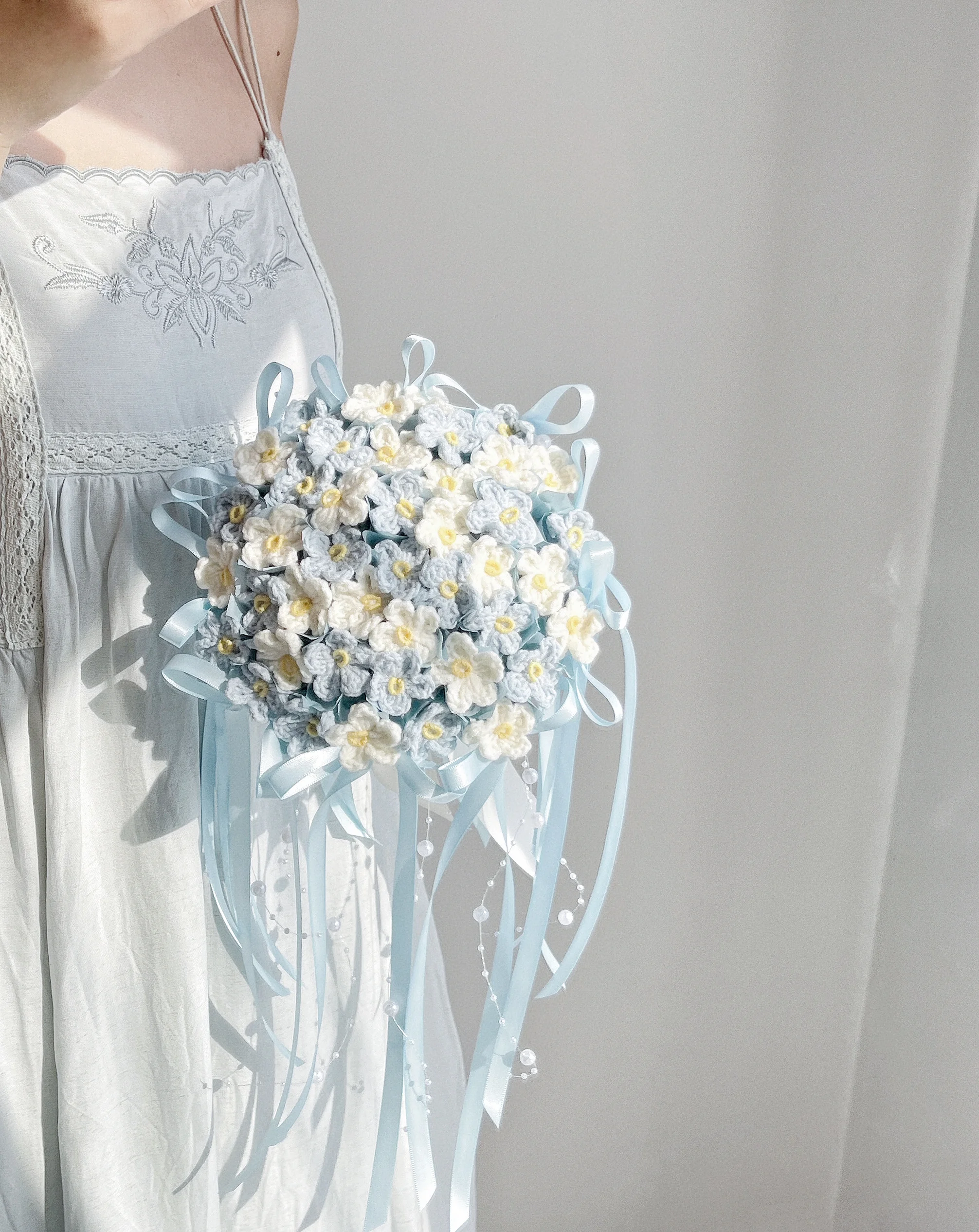 

Original crocheted bouquet wedding bride bouquet birthday atmosphere friend gift bouquet