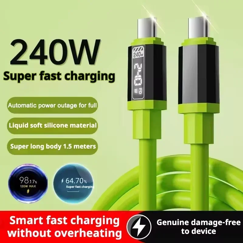 240W USB C to C Data Cable PD Fast Charging Charger Line for IPhone 16 17 Samsung Xiaomi Huawei Phone 0.3m/1m/2m/3m Type C Cord