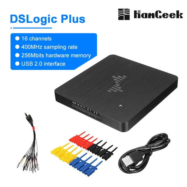 HAMGEEK DSLogic U2Basic/Plus 16-kanałowy Analizator Logiczny 100MHz/400MHz Częstotliwość Próbkowania Debugowanie Pamięci Sprzętowej dla Windows/MacOS/Linux