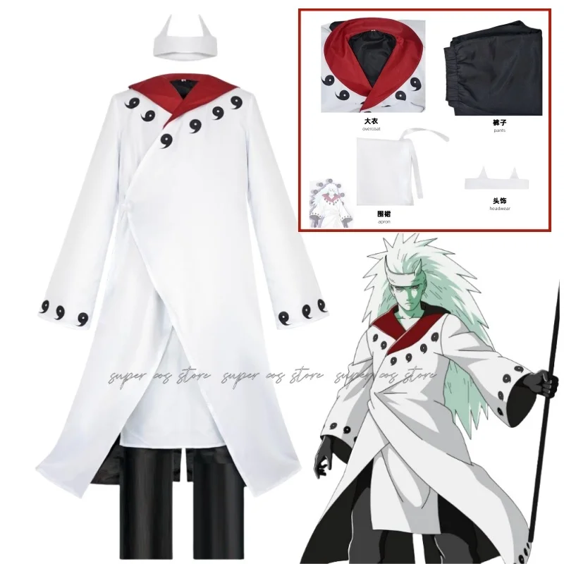 Uchiha Madara Anime Cosplay Costume White Outfits Man Halloween Cosplay Uchiha Madara Clothing customized