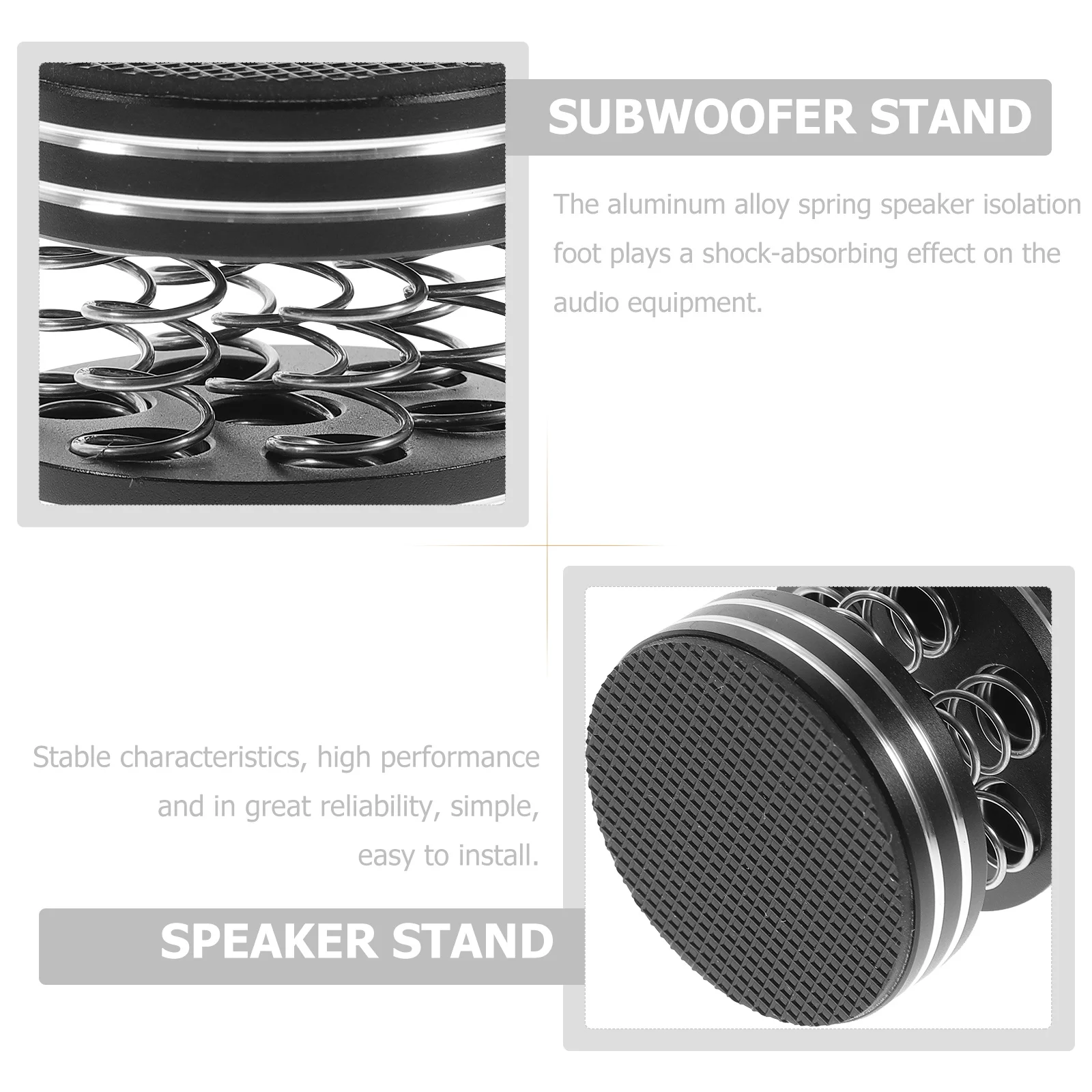 

4Pcs Spring Speaker Isolation Pads Aluminum Alloy Shock Absorbing Vibration Damper Speaker Floor Protector Subwoofer Stand