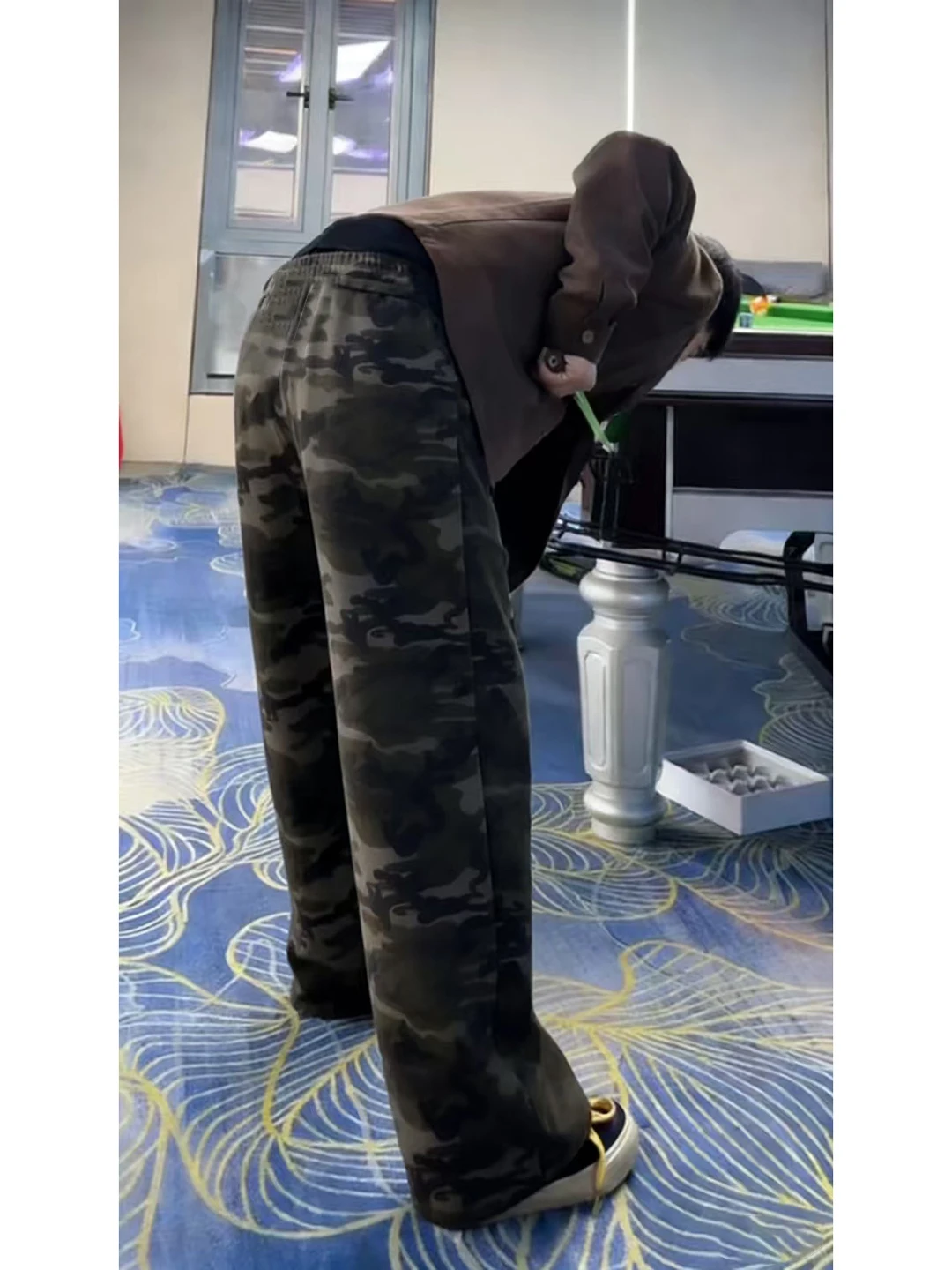 

Мужские камуфляжные спортивные брюки Cleanfit в американском ретро-стиле, прямые брюки с изогнутым кроем, повседневные спортивные брюки-трубы