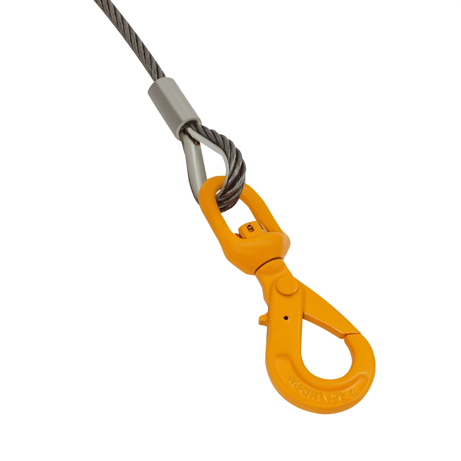 الكربون الصلب 1/2in * 75ft أسلاك الفولاذ حبل هوك الأصفر الذاتي قفل السلامة هوك عالية القوة الحاملة حبل الزيت الثقيل #6
