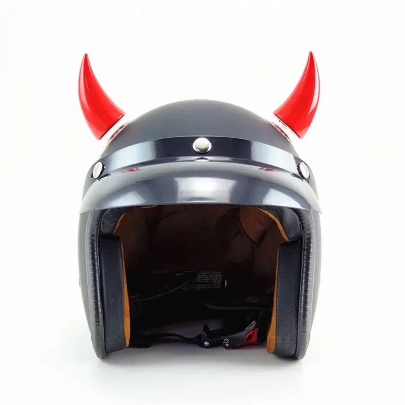 Casco moto corno del diavolo aspirazione in Silicone divertente decorare decorazione dell\'automobile veicolo elettrico lampada rotonda diavolo corno