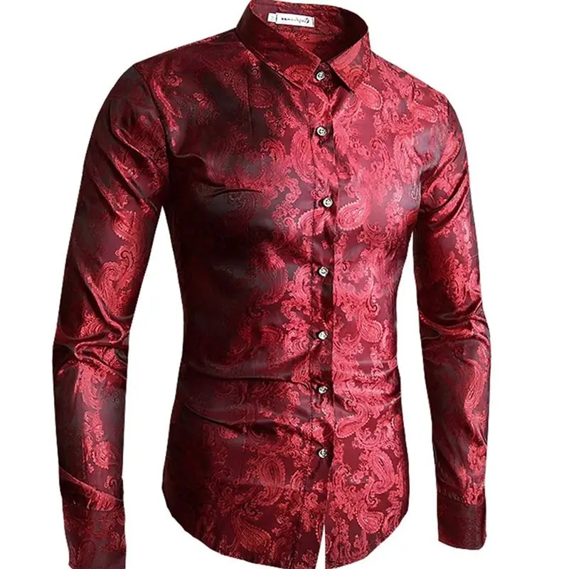 

Men's Long Sve Cotton irt Floral Print Casual Dr irt Youth Trendy Loose Fit Iron-Free All Seasons adient Pattern