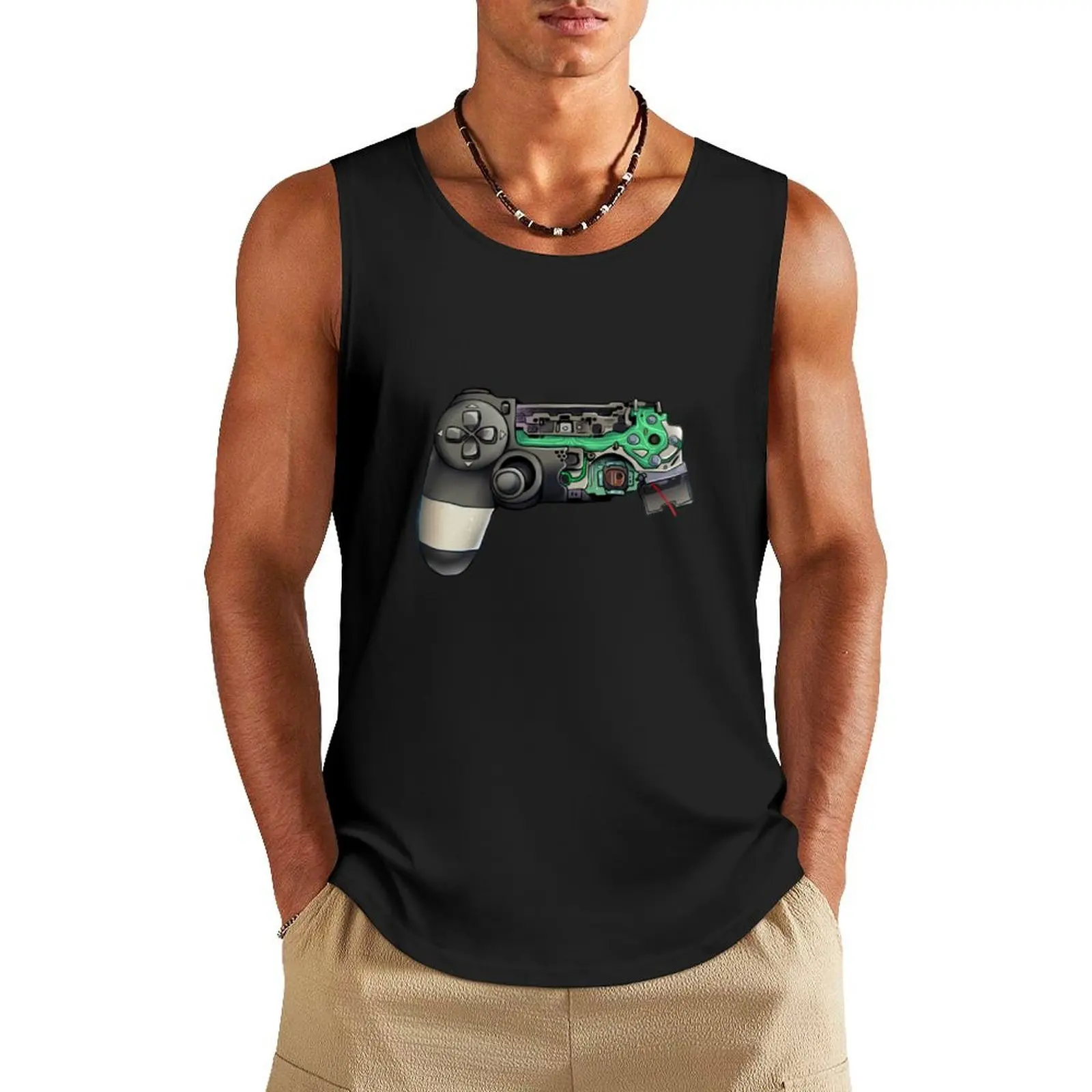 

Broken Controller Tank Top Men's summer vest Fitness men clothing Sleeveless T-shirt