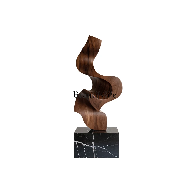 

Abstract solid wood sculpture ornament Hotel porch decoration wood carving artwork