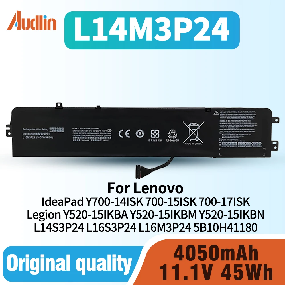 L14M3P24 Laptop Battery for Lenovo IdeaPad Y700-14ISK 700-15ISK 700-17ISK Legion Y520-15IKBA Y520-15IKBM L14S3P24 L16S3P24