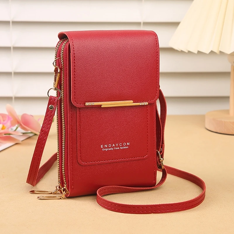 Womens Small Crossbody Bag PU Leather Shoulder Bag Touchable Screen Phone Bag Fashion Bag Shopping Dating Bag