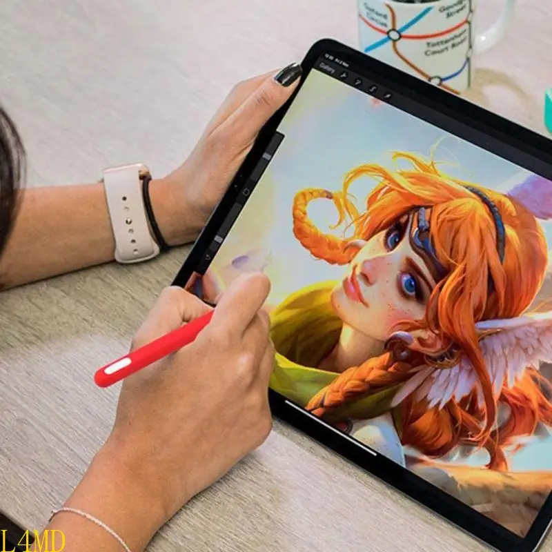 

L4MD ForApple Pencil 2 Silicone Tablet for Touch Pen Soft Protective Sleeve Co