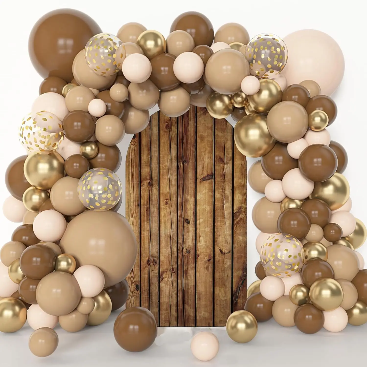 Rustic Wood Chiara Arch Cover Backdrop Retro Wedding Bridal Shower Photography Adult Birthday Background Custom 2-sided Props