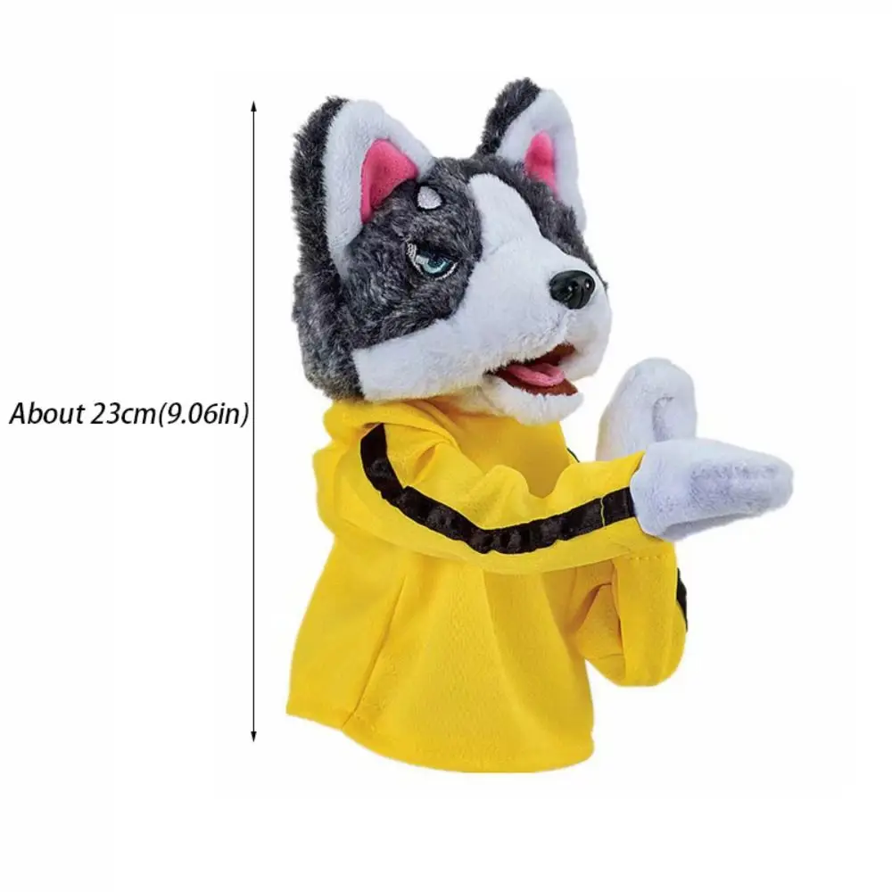 Marionnette à main vocale en peluche pour enfants, drôle avec son, boxe, chien, combat de beurre, jouet coule, husky, cadeaux pour enfants