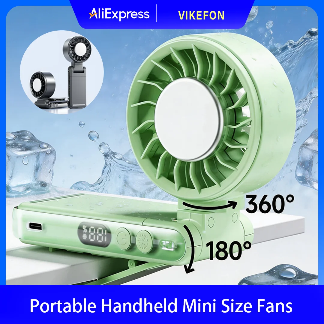 

Mini Handheld Turbo Cooling Fan High-speed Cold Air SB Rechargeable Cold Compress Fan Foldable Portables Desktop Fan
