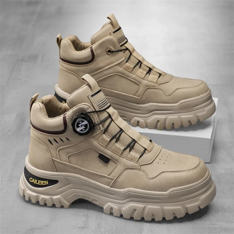 

2026 Повседневные мужские кроссовки из искусственной кожи, водонепроницаемые, спортивные, нескользящие, дышащие, рабочие, для бега.