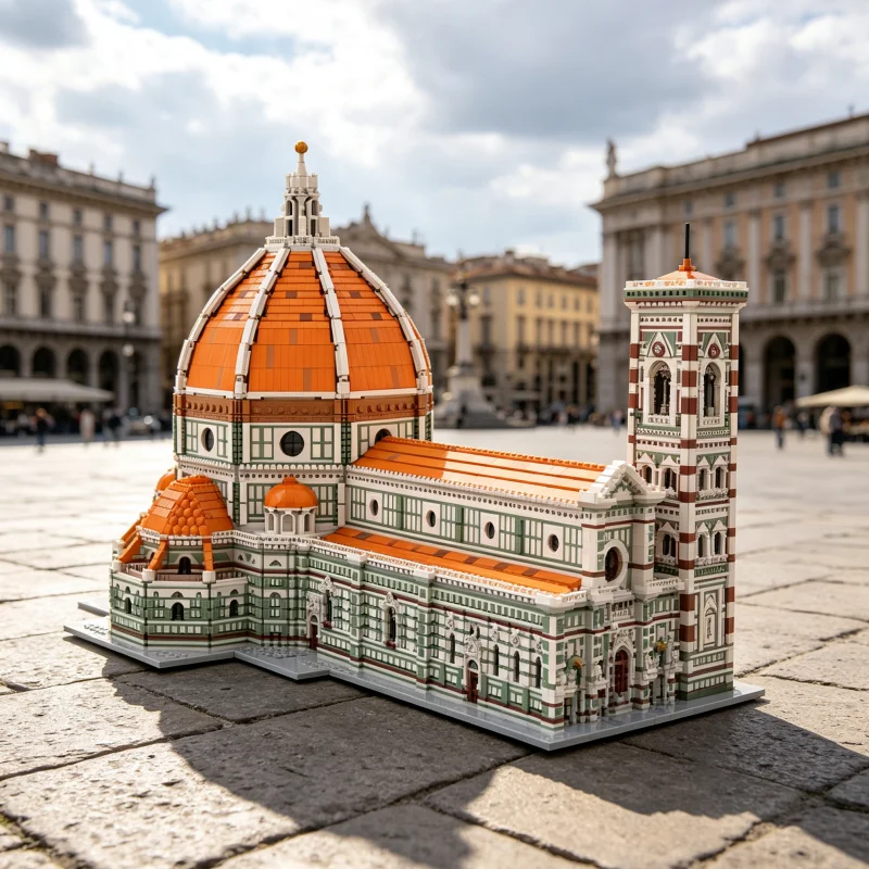 Florence Duomo Architecture MOC Building Blocks Duomo Dome Architecture Display DIY Assembly Brick Set Desktop Collectible