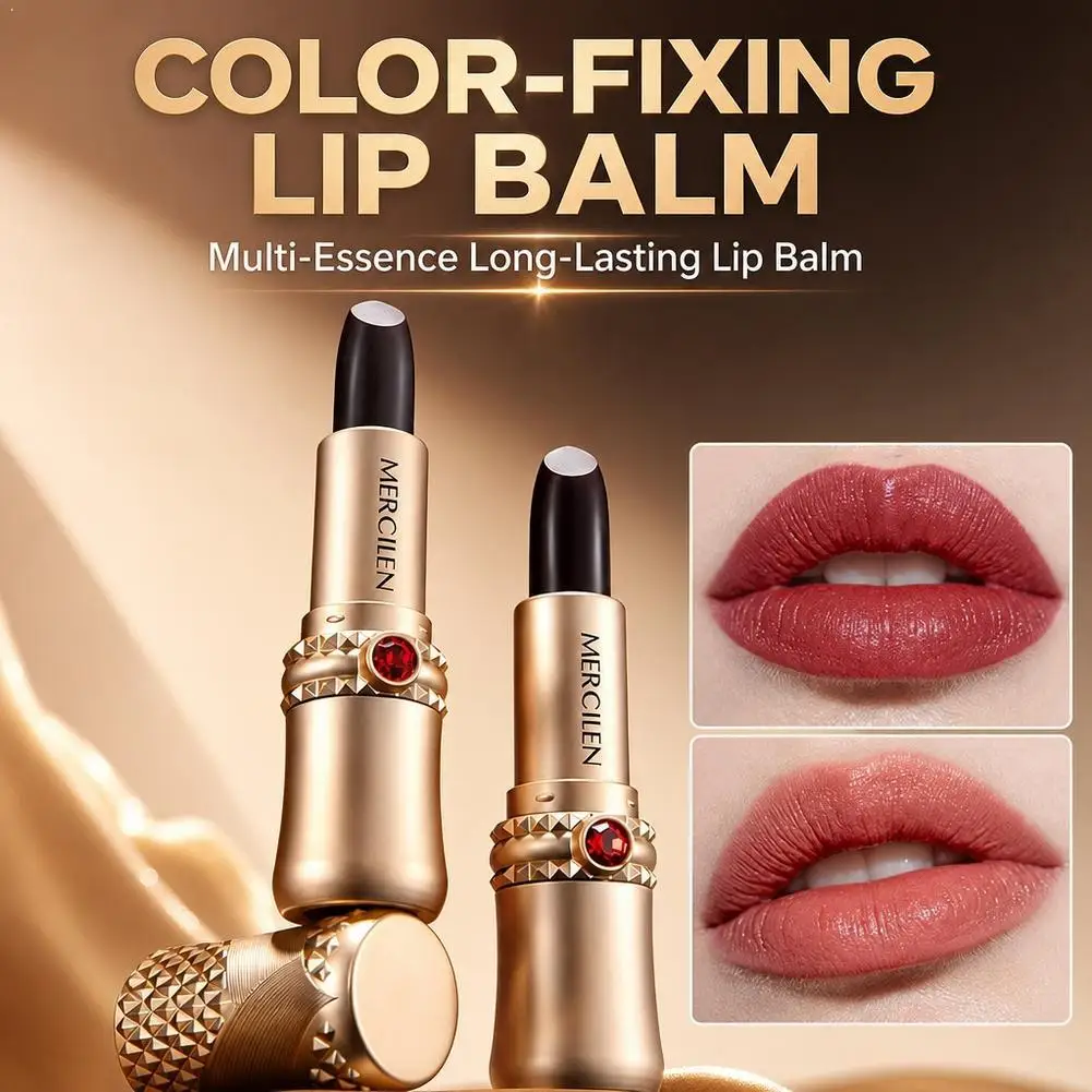 Rose Red Lipstick Bio-Mimetic Film Color-Fixing Lipstick Balm, Long-Lasting,Moisturizing Lip Balm For Casual Wear, Party Makeup