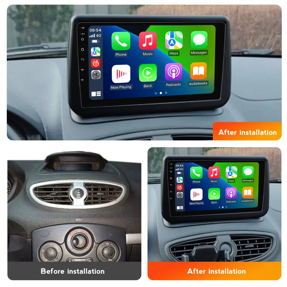 MEKEDE&NAVIFLY Android 14 Intelligent car audio system Radio Multimedia For Renault Clio 3 2005 - 2014 Carplay Autoradio Stereo