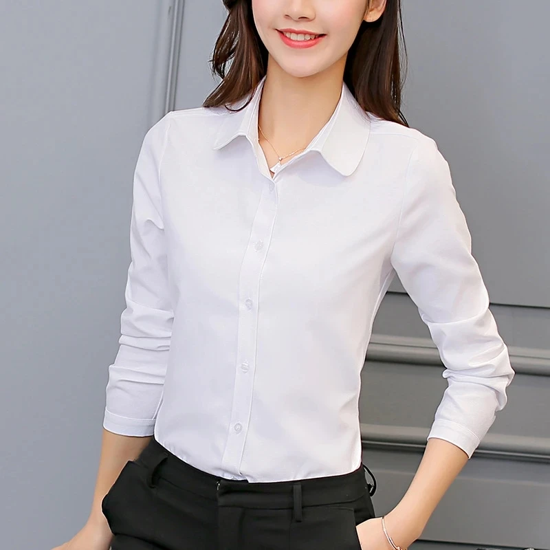 Korean Fashion Women Shirts White Shirt Women Long Sleeve Shirts Tops Office Lady Basic Shirt Blouses 2024 Autumn Woman Blouse