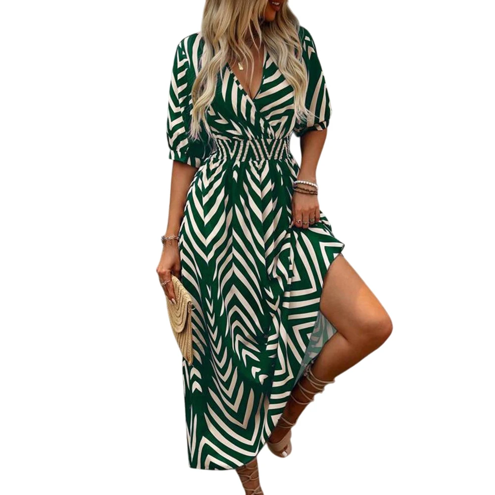 فستان نسائي طويل مقاس كبير 2025 فساتين بوهيمية للشاطئ صيفية ملابس نسائية كبيرة الحجم تنورة ماكسي أنيقة ومثيرة على الموضة الكورية #6