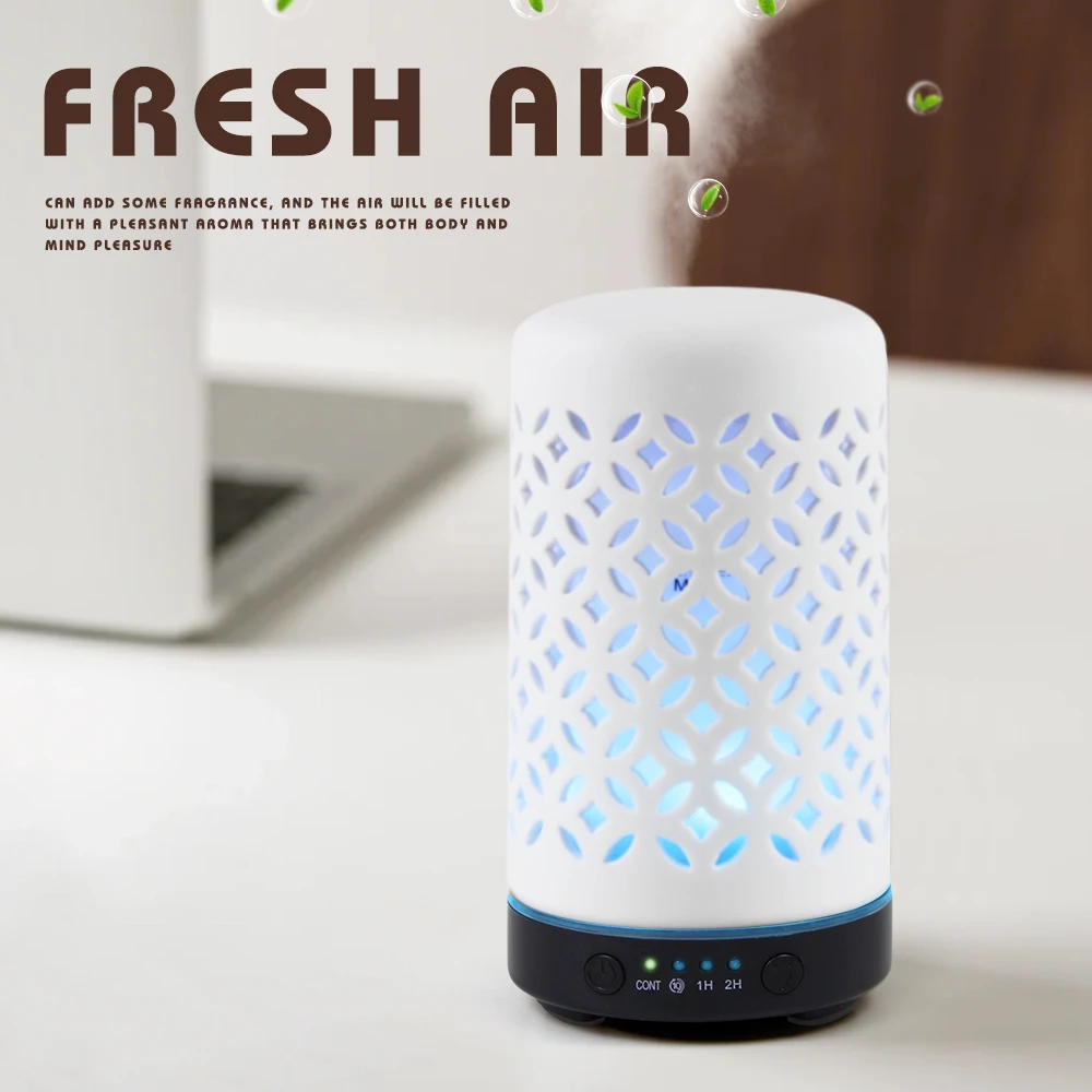 100ml 아로마 디퓨저 코인 초음파 가습기 타이머 기능 향기 디퓨저 룸 프래그런스 디퓨저 LED 조명 포함