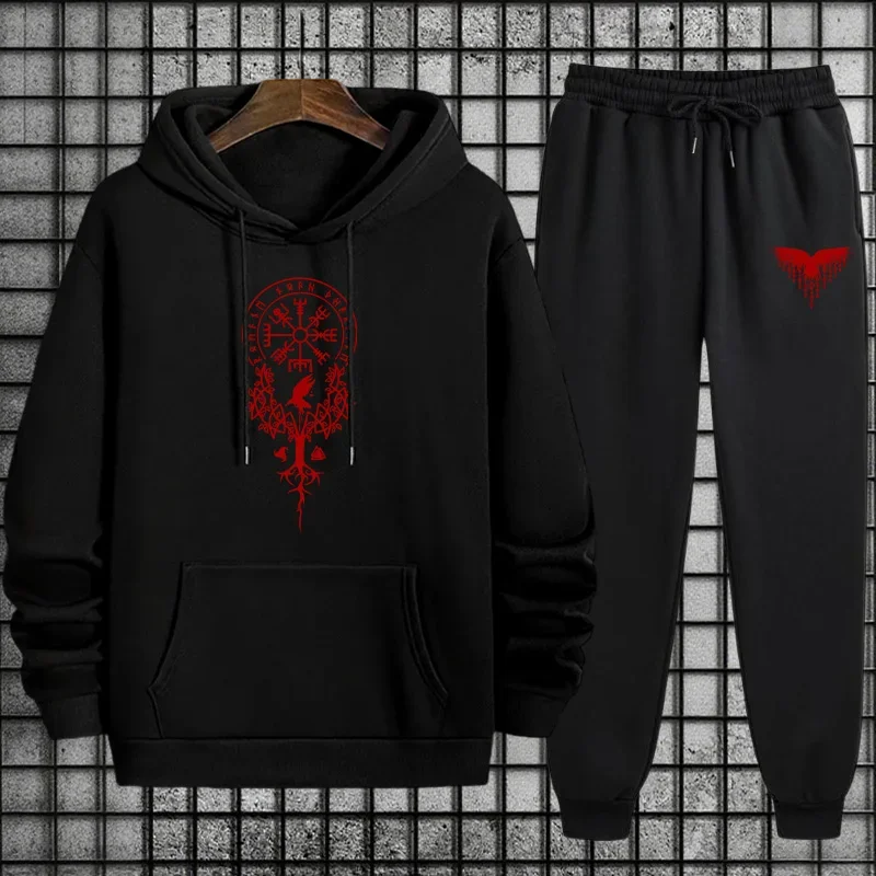 2025 Athletic Men's Training Set Hoodie and Joggers for Sports Exercise Workout Autumn Winter Daily Casual Fashion Sportswear