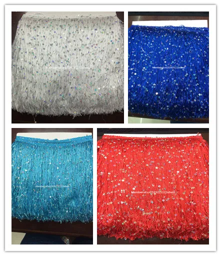 

10 Yard/Lot 20CM Long Polyester Lace Tassel Fringe Lace Trim Ribbon Sew Latin Dress Stage Garment Curtain DIY Accessories SM028