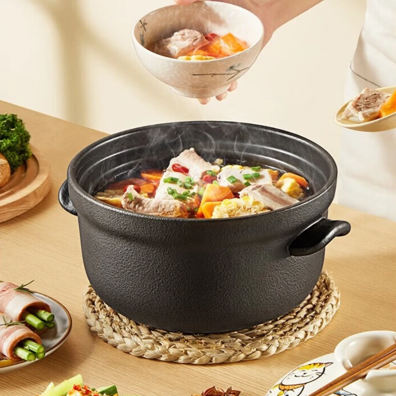 Керамическая глиняная кастрюля COOKER KING 1.5/3/4.5 л в японском традиционном стиле, жаропрочная, в форме счастливой ко