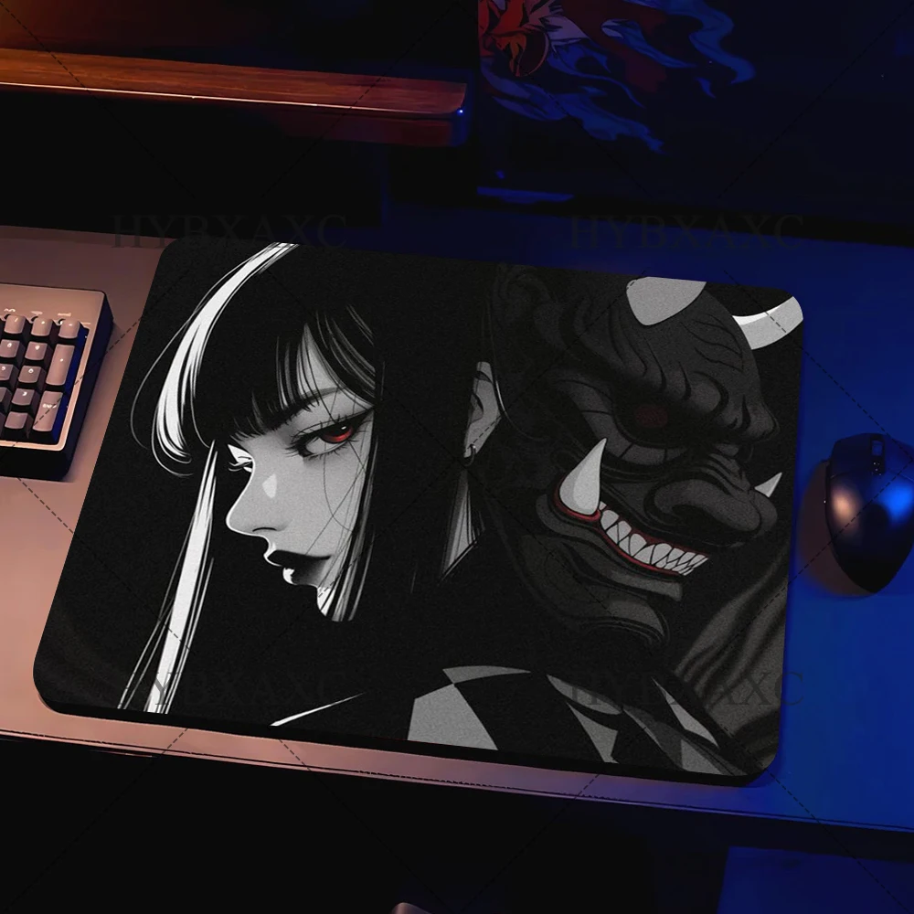 Demon Mask Girl Black Podkładka pod mysz do gier Premium Wysoka elastyczna antypoślizgowa dolna podkładka pod mysz 450x400 Speed Podkładka pod mysz E-Sports Desk Mat