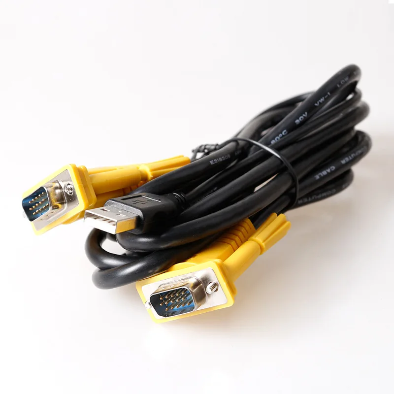 Kabel głowicy KVM VGA do VGA + kabel wieszakowy USB 1,5 m 3 m 5 m transmisja super sygnału transmisja bezstratna super ekranowana