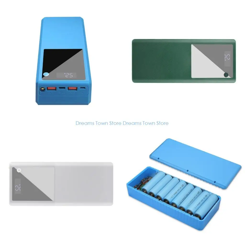 HX6A Power Banks Case Battery Charging Case Housing with LED 16x18650 Battery Holder