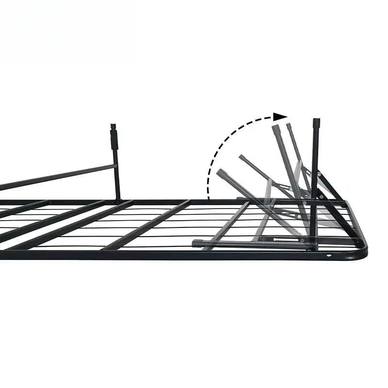 Modern Luxury Iron Foldable Bed Frame Durable Metal Platform for Bedroom Living Room School Home Warehouse