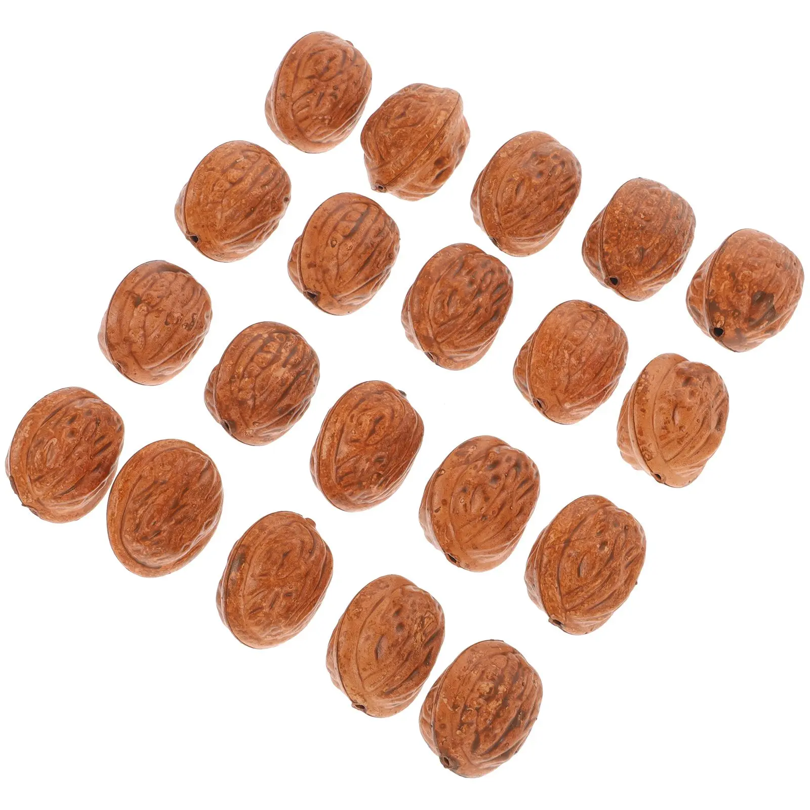 

20 Pcs Artificial Walnut Props Realistic Dried Fruit naments Photo Model Lifelike Decoration Household Accessories Display
