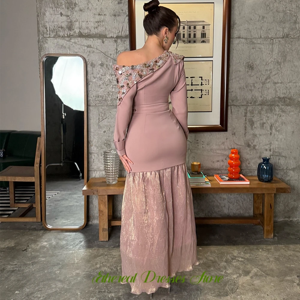 Elegantes, maßgeschneidertes Abendkleid aus Organza, klassische Ballkleider mit langen Ärmeln, zarte Knöpfe und Pailletten, Kleider für besondere Anlässe