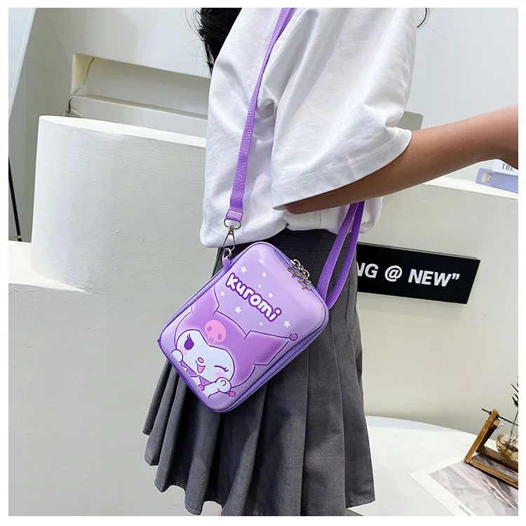 Sanrio kuromi Women\'s Crossbody Bag My Melody kuromi Anime Hard Shell Bag Fashion kids Coin Purse Fashion Girl Phone Bag