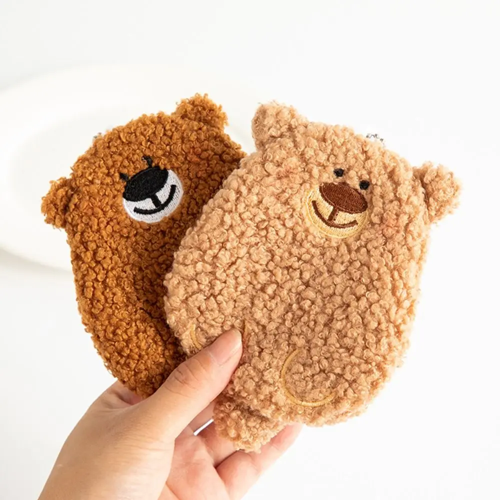 Zipper Bear Coin Purse Wallet Money Bag Bag Pendant Cute Plush Purse Bag Coin Pouch Keyring Embroidered Bear Earphone Bag