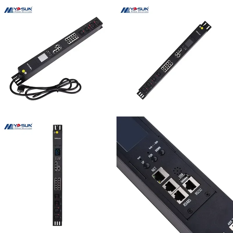 Smart 4 Ports 1.5U IEC Network PDU Popular Power Distribution Equipment With SNMP Cabinet Rack Mount
