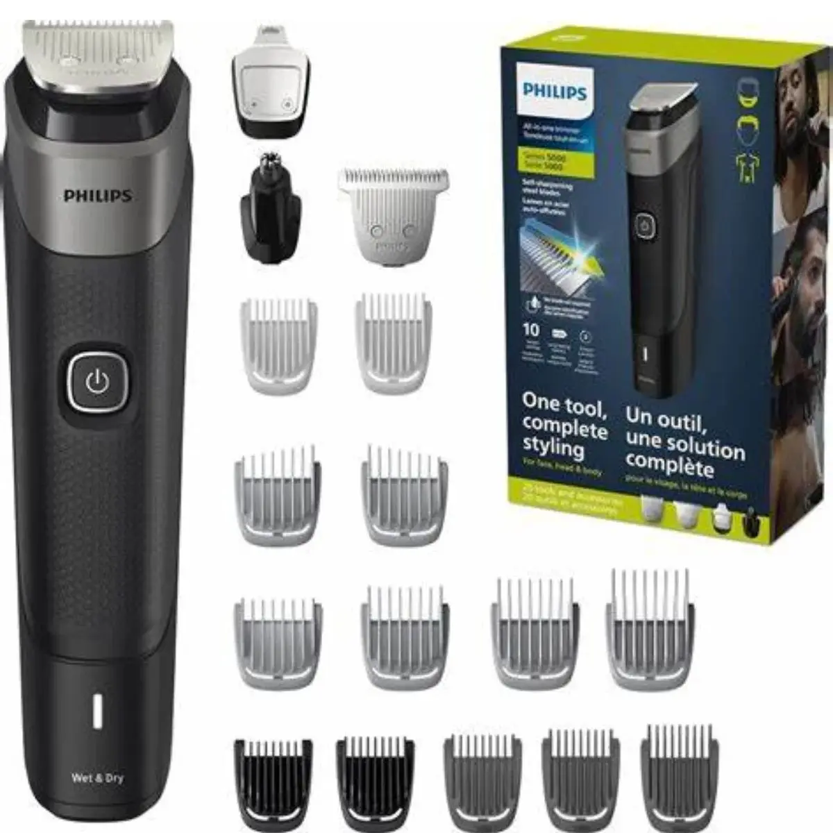 Philips Norelco All-in-One Trimmer Series 5000 MG5910, Suitable for face, head, and body